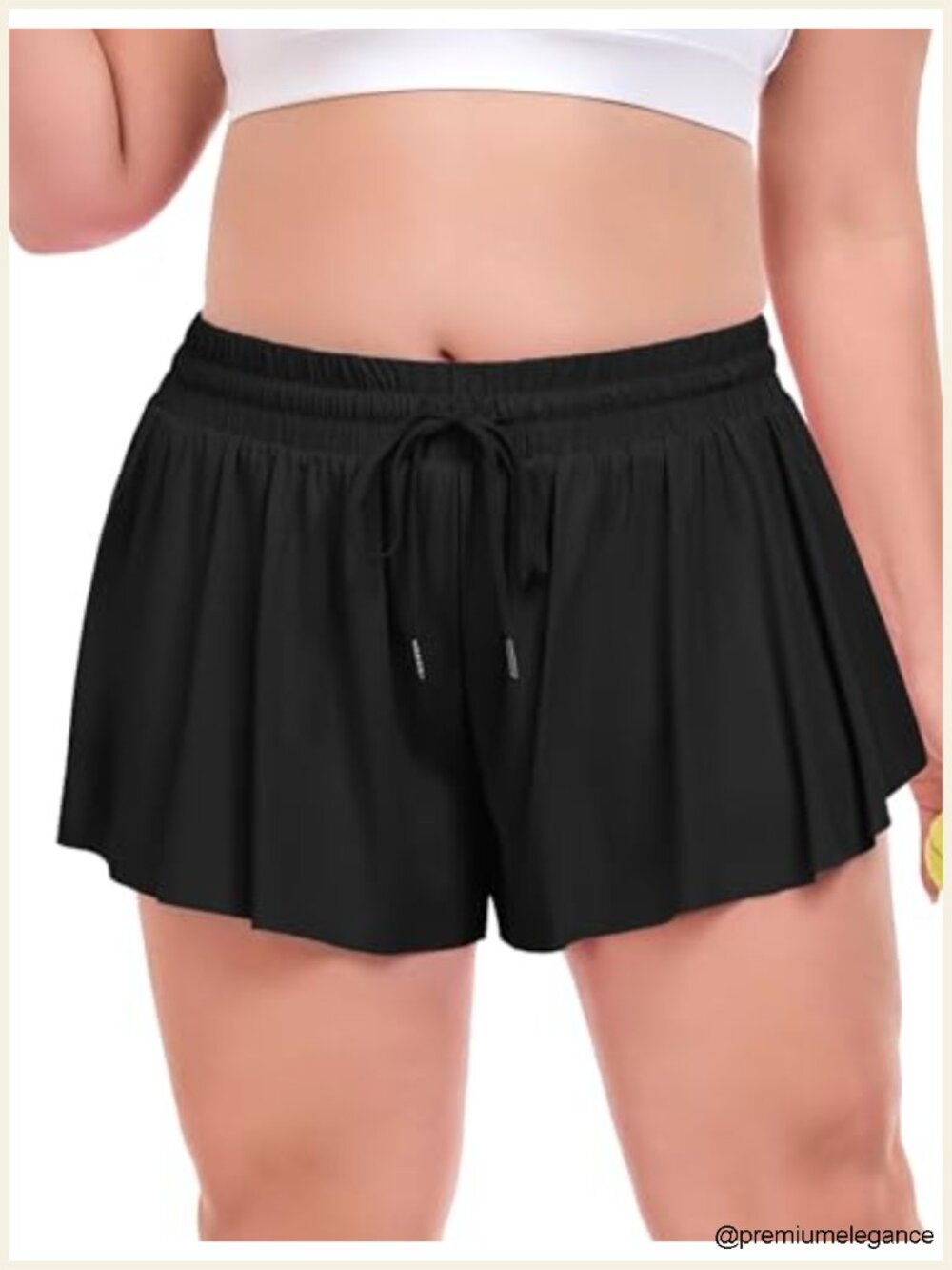 Plus Size Flowy Athletic Shorts Women 2 in 1 Butterfly Running Shorts High